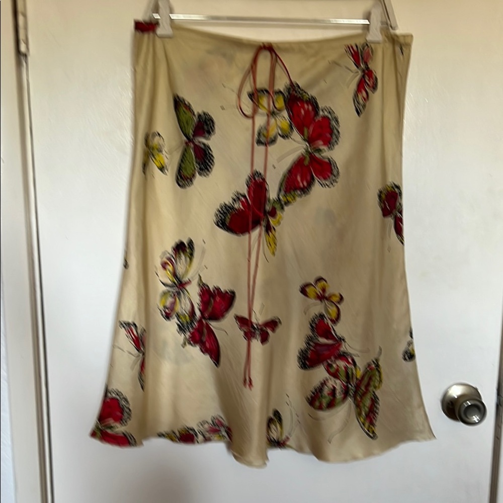 Lucky Brand Red and Green A-Line Knee-Length Skirt